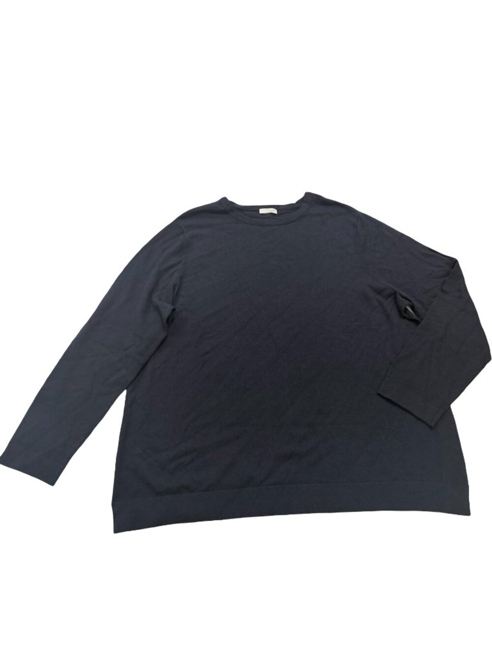 J. Jill Navy Crew Neck Swing Sweater Long Sleeve Relaxed Stretch X-Large Women's